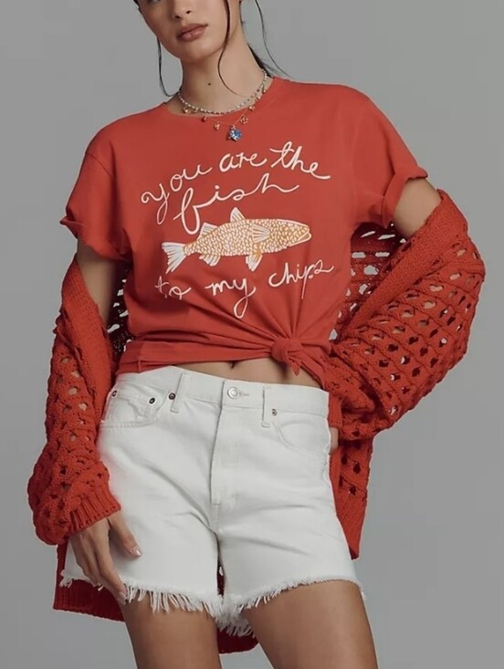 Anthropologie Tops - NWT Letluv Graphic Tee "You Are The Fish To My Chips"